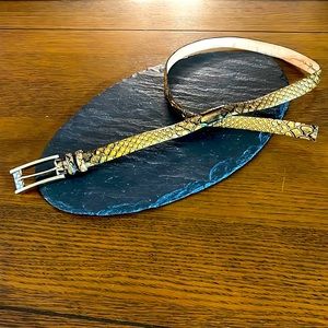 Vintage Italian Designer Qualheim Bollorini Snakeskin(faux) Genuine Leather Belt